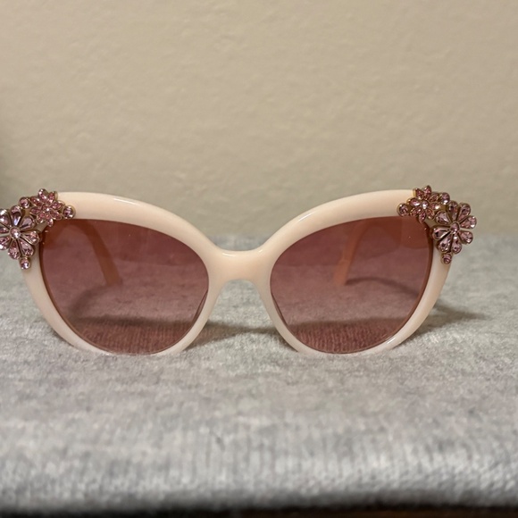 Kate Spade New York Hello Sunshine Floral Rhinestone Cat Eye Sunglasses Pink main image 4